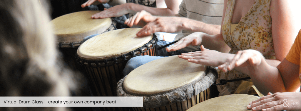 virtual drum class - team building activity | Bright & Epic USA