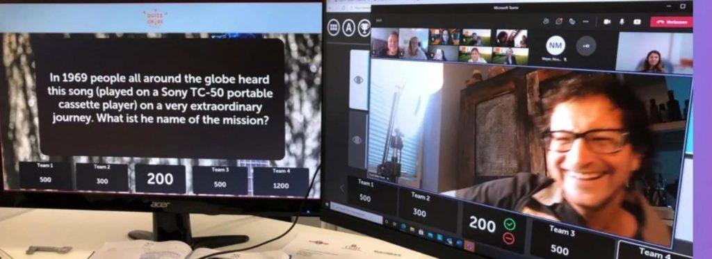 Virtual teambuilding with music quiz show - Bright and Epic USA