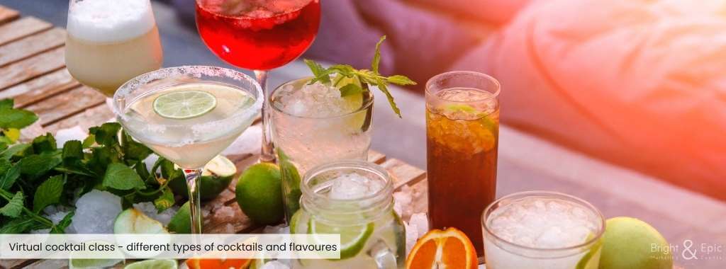 Virtual cocktail class - online tasting events for teams | Bright & Epic USA team building events