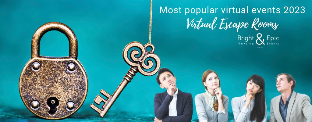 Most popular virtual team building activities 2023 - online escape room games | Bright and Epic Events USA