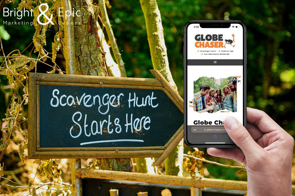 Digital Scavenger Hunts are great team building activities for both virtual and live events - discover globe chaser by bright and epic usa